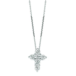 Diamant Kreuz Halskette Anhänger 1,26 Karat 14K Weißgold