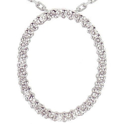 Diamant Ovale Form Damen Anhänger 2,70 Karat Weißgold Halskette