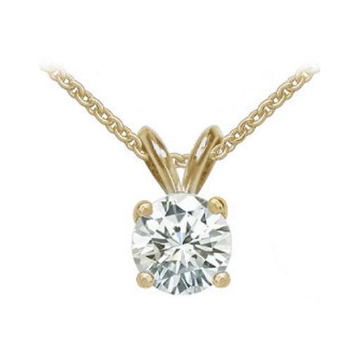 Diamant-Solitär-Anhänger mit Kette 1,50 ct. Halskette aus Gelbgold