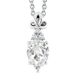 Diamantanhänger Slide Pear alter Bergmann 3,50 Karat Krappenset mit Kette