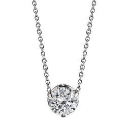 DiamantSolitaire Necklace Pendant With Chain 1 Carat White Gold 14K