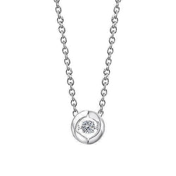 DiamantSolitaire Women Necklace Pendant 0.50 Carat White Gold 14K