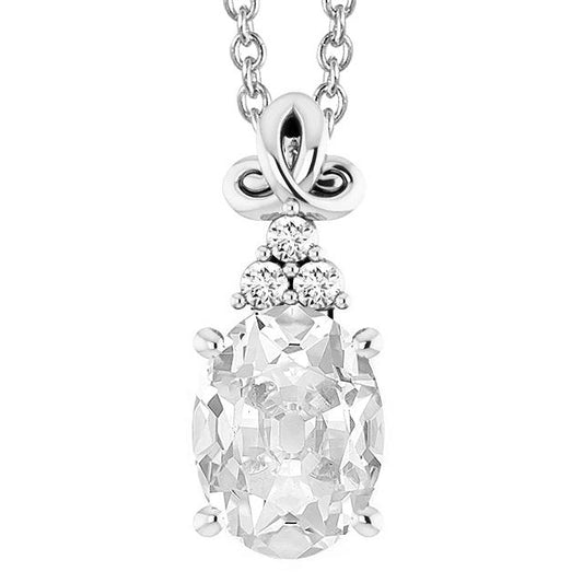 Gold Oval Old European Diamant Anhänger 5,50 Karat Schiebestifte Set - harrychadent.ch