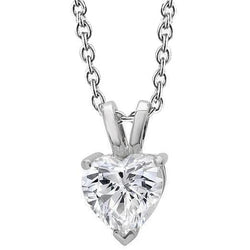 Großes Herz Diamant Halskette Anhänger 3 Karat Weißgold Krappenset