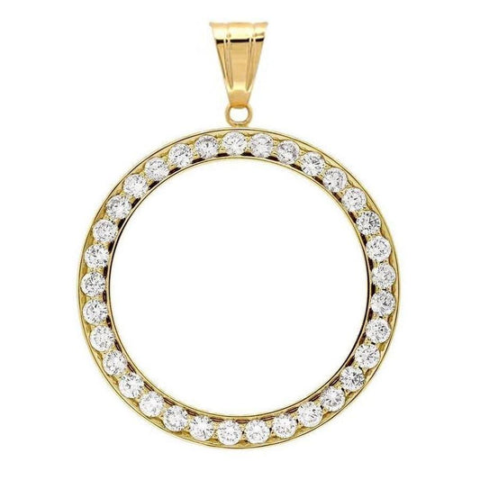 Halbdiamant-Lünette Dollar-Anhänger 1 Karat (Münze nicht enthalten) Gold 14K - harrychadent.ch