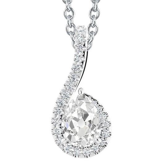 echter round diamant 4Karat anhänger Vorderansicht