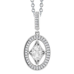 Halo Oval alter Bergmann Diamant Anhänger 3,50 Karat Slide Vintage-Stil