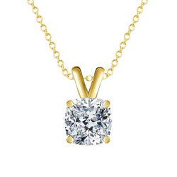 Halskette mit Anhänger mit Kette 3 Karat Big Diamant Gelbgold 14K