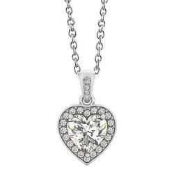 Halskette mit Diamanten im Herz- und Rundschliff 2,65 ct Weißgold 14K