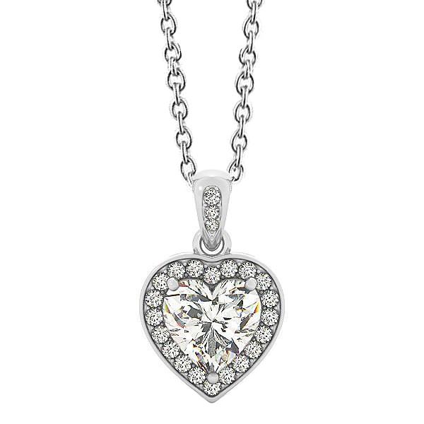 Halskette mit Diamanten im Herz- und Rundschliff 2,65 ct Weißgold 14K - harrychadent.ch