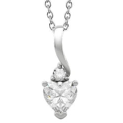 Halskette mit Herz und runden Diamanten 1,75 ct. Weißgold 14K