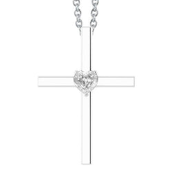 Herz alter Bergmann Cross Diamant Anhänger 1 Karat Rutsche mit Kette