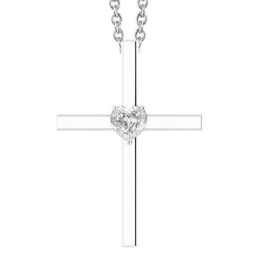 Herz alter Bergmann Cross Diamant Anhänger 1 Karat Rutsche mit Kette - harrychadent.ch