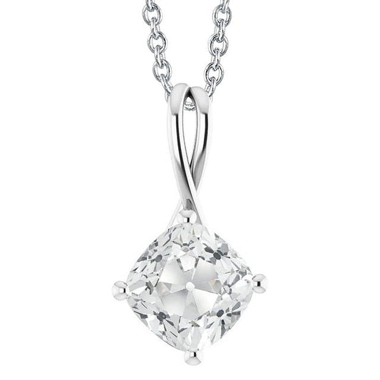 Kissen alter Bergmann Solitaire Diamant Anhänger 5 Karat Schiebekette - harrychadent.ch