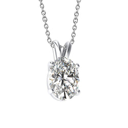 Oval Cut Diamant Halskette Anhänger Damen 1,5 ct. Goldschmuck