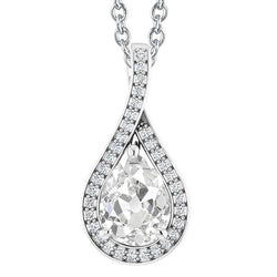 Pear alter Bergmann & Runden Diamant Slide Anhänger 4,50 Karat Split Shank