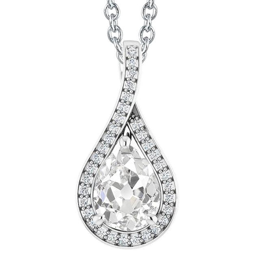 Pear alter Bergmann & Runden Diamant Slide Anhänger 4,50 Karat Split Shank - harrychadent.ch