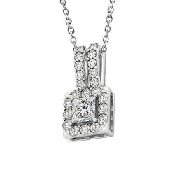 Prinzessin Diamant Halskette ohne Kette 1,60 Karat WG 14K