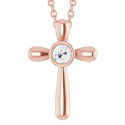 Roségold Runder Dia-Kreuz-Diamant-Anhänger 1 Karat Alter Bergmann-Schmuck