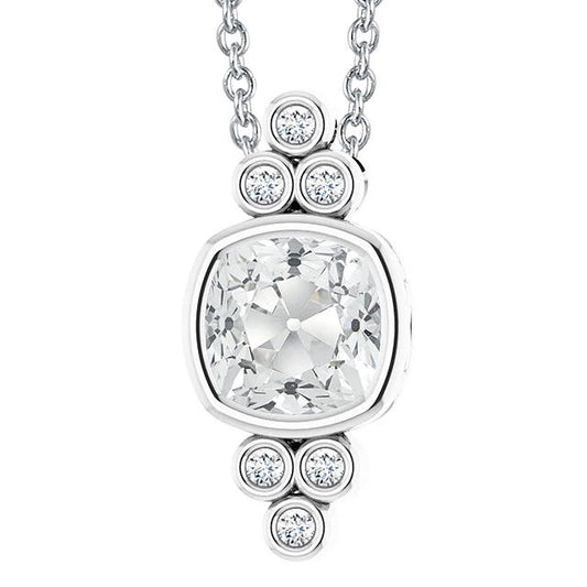 echter round diamant 6Karat anhänger Vorderansicht