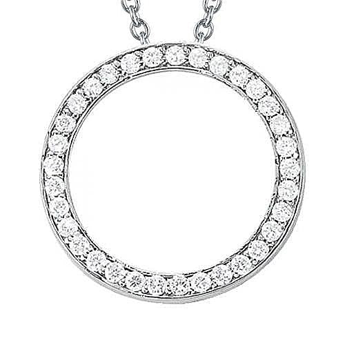 Runde Diamant-Anhänger-Halskette 1,25 Karat ohne Kette Weißgold 14K