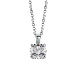 Runder Diamant G VS1 Anhänger Halskette Krappenset 1,50 Karat WG 14K