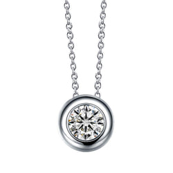Rundschliff Lünette Set Diamant Slide Anhänger Halskette 2.50 Ct