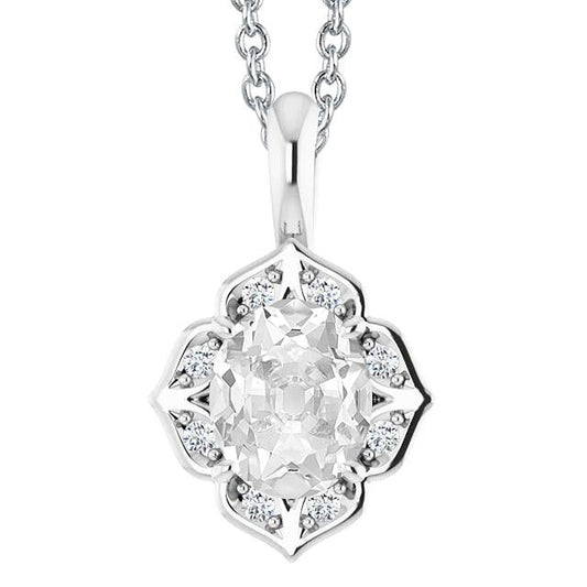echter oval diamant 5Karat anhänger Vorderansicht