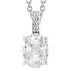 Solitaire Diamant Anhänger Rutsche Oval alter Bergmann 5 Karat