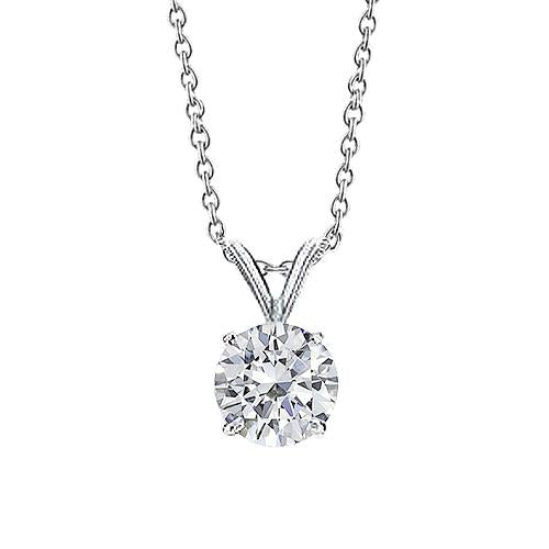 Solitaire Diamant Halskette Anhänger 1 Karat Weißgold Damen Schmuck