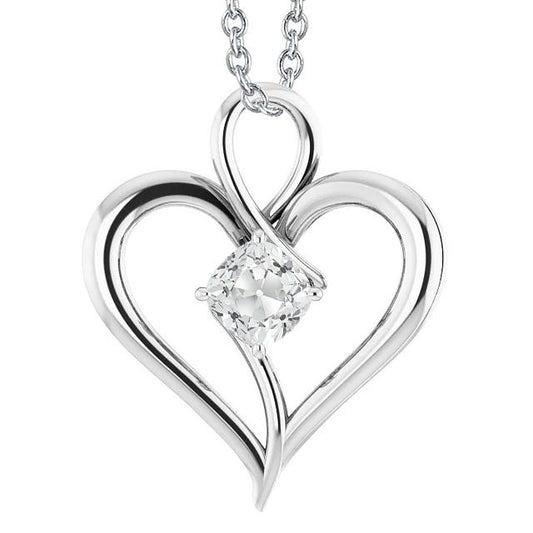 Solitaire Diamant Heart Shaped Anhänger Kissen alter Bergmann 2 Karat - harrychadent.ch