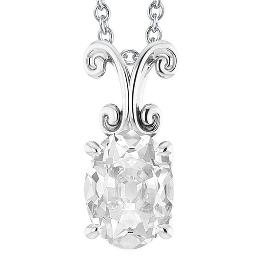 echter oval diamant 5Karat anhänger Vorderansicht