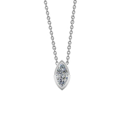 Solitär-Halskette mit Diamanten im Marquise-Schliff 1 Karat WG 14K