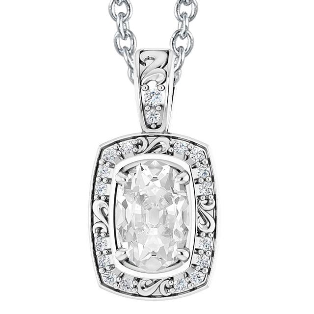 Vintage-Stil Diamant Anhänger Slide Oval alter Bergmann 5 Karat Filigran - harrychadent.ch
