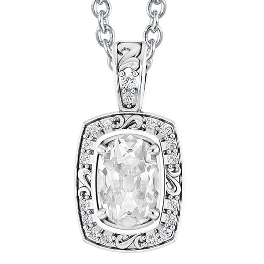 Vintage-Stil Diamant Anhänger Slide Oval alter Bergmann 5 Karat Filigran - harrychadent.ch