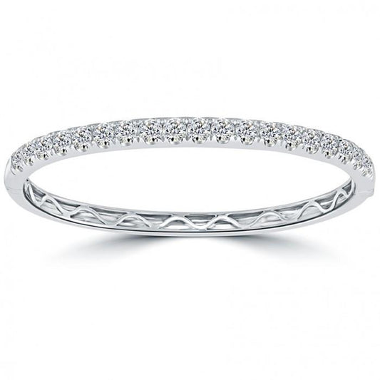 7 Karat Runder Diamant Armreif Weißgold Schmuck