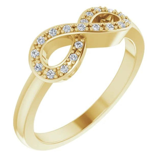 1 Karat Infinity-Diamant-Versprechensring Gelbgold 14K Vs1 F - harrychadent.ch