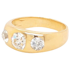 3 Stein Zigeuner Diamant Ehering 2 Karat Altbergmann Gelbgold 14K