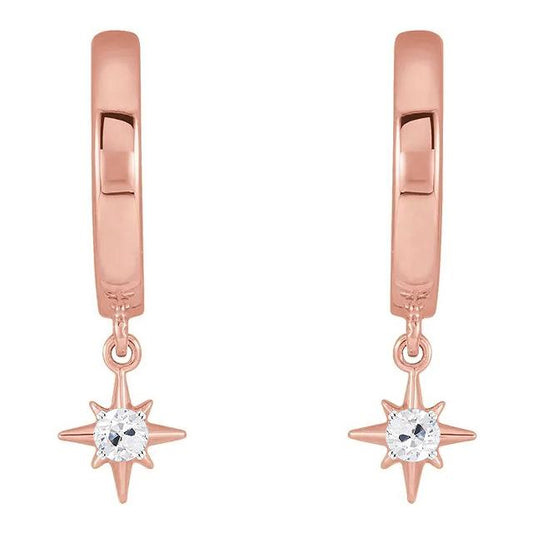 Creolen mit Diamanten 1 Karat alter Bergmann Twinkling Star Style Roségold - harrychadent.ch