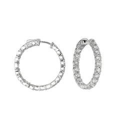 Krappenfassung rund 5,54 Karat Diamant Hoop Damen Ohrring WG 14K