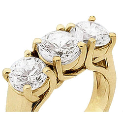 1,50 Karat Verlobungsring mit 3 Steinen und Diamanten aus massivem Gelbgold 18K