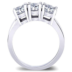 3 Karat Prinzessin Diamanten Verlobungsring mit drei Steinen Weißgold 14K