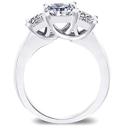 3-Stein-Diamant-Verlobungsring Prinzessin Diamant1,81 Karat Weißgold