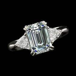 3 Trillionen Steine & Smaragd Diamant Ring Doppelstift Set 7,25 Karat