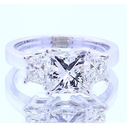 3.50 Karat Drei-Stein-Prinzessin-Diamant-Verlobungsring Neu - harrychadent.ch