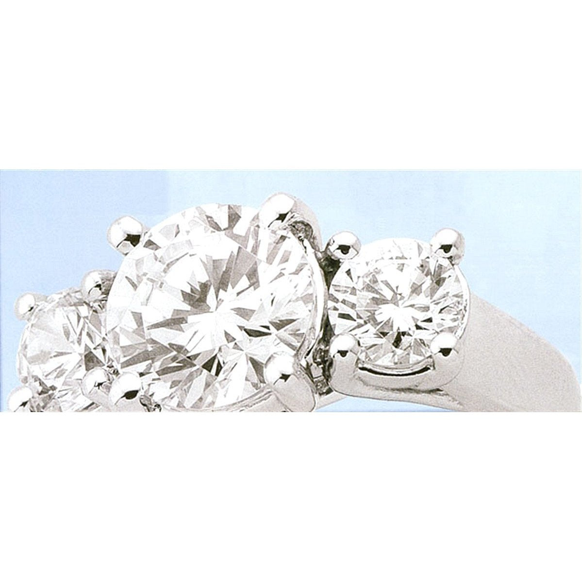 4 Karat 3 Stein Diamanten Verlobungsring Weißgold 14K Neu