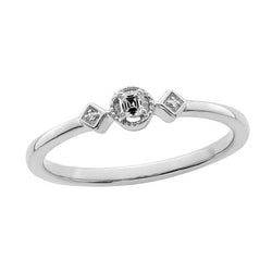 Damen-Jubiläumsring mit 3 Steinen rund & Asscher-Diamant 0.75 Karat