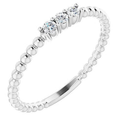 Drei-Stein-Diamant-Ring 0.50 Karat Perlen Damen Schmuck