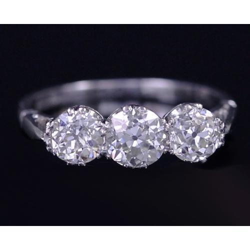 Drei-Stein-Diamant-Ring 1,50 Karat alter Bergmann Cut Schmuck Neu - harrychadent.ch
