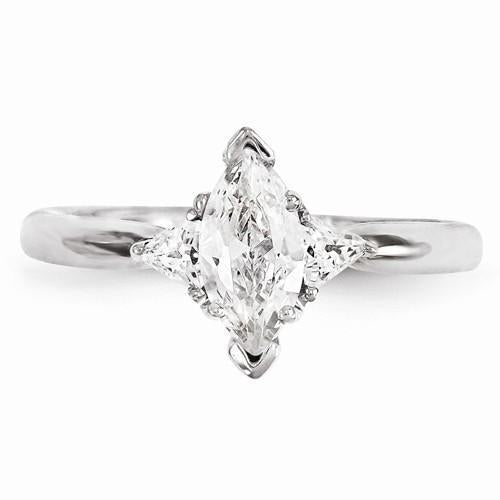 Drei-Stein-Diamant-Verlobungsring 1,30 Karat 14K Weißgold
